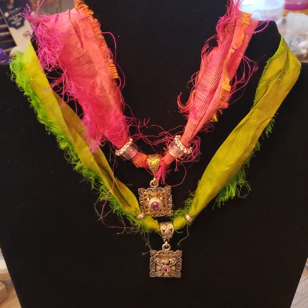 Gorgeous Hand Dyed Silk Ribbon Chokers